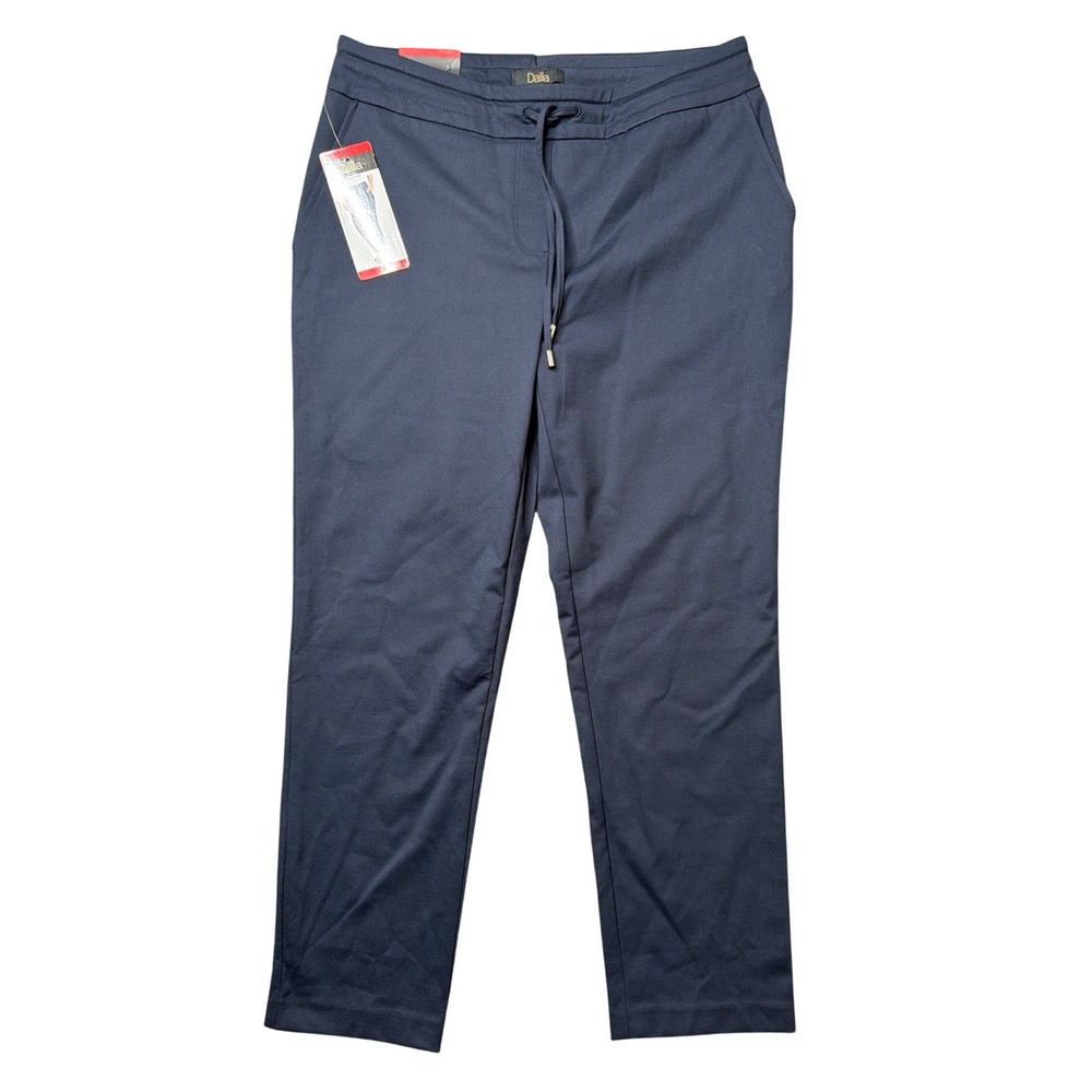 Dalia Pants Womens M D4740-E1863 Navy Blue Narrow Leg Drawstring NEW